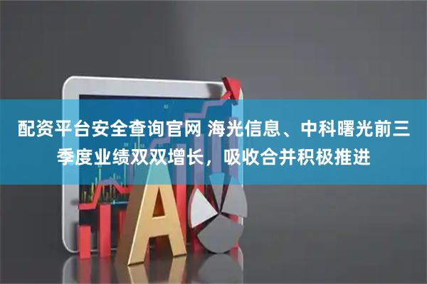 配资平台安全查询官网 海光信息、中科曙光前三季度业绩双双增长，吸收合并积极推进