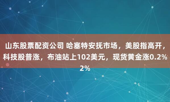 山东股票配资公司 哈塞特安抚市场，美股指高开，科技股普涨，布油站上102美元，现货黄金涨0.2%